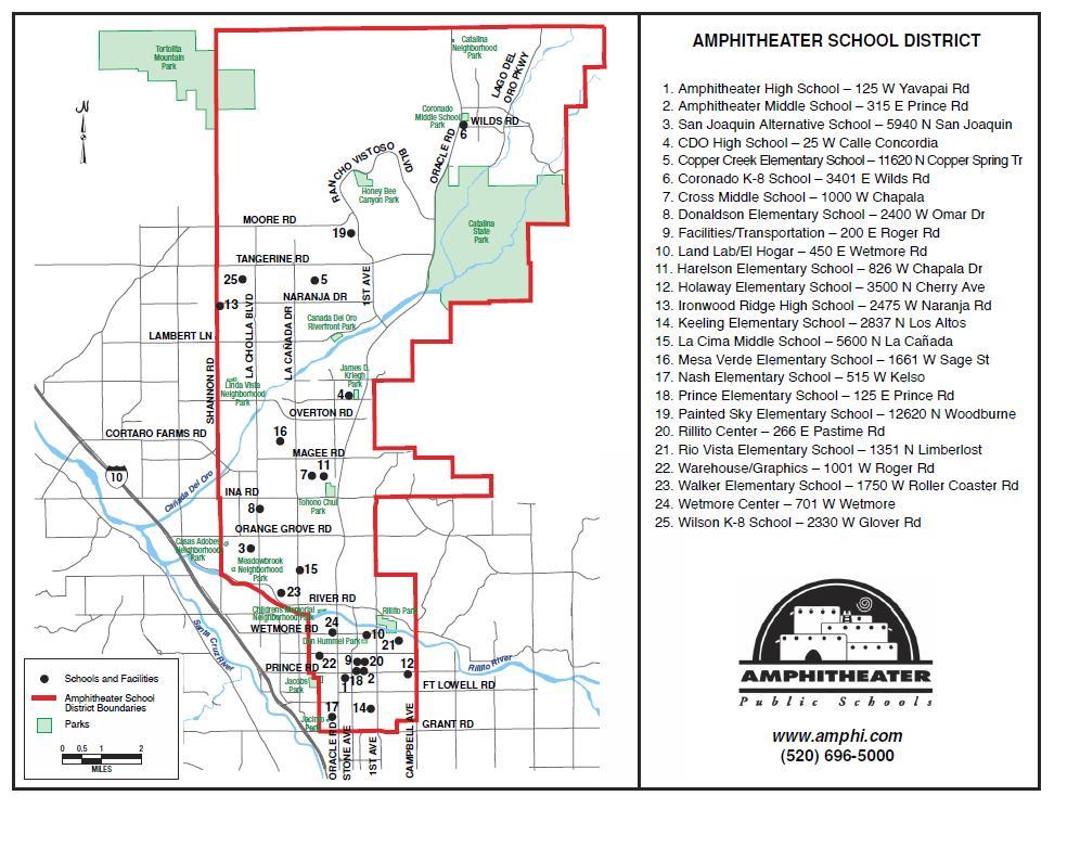 AMPHITHEATER SCHOOL District 10 Boundry Map