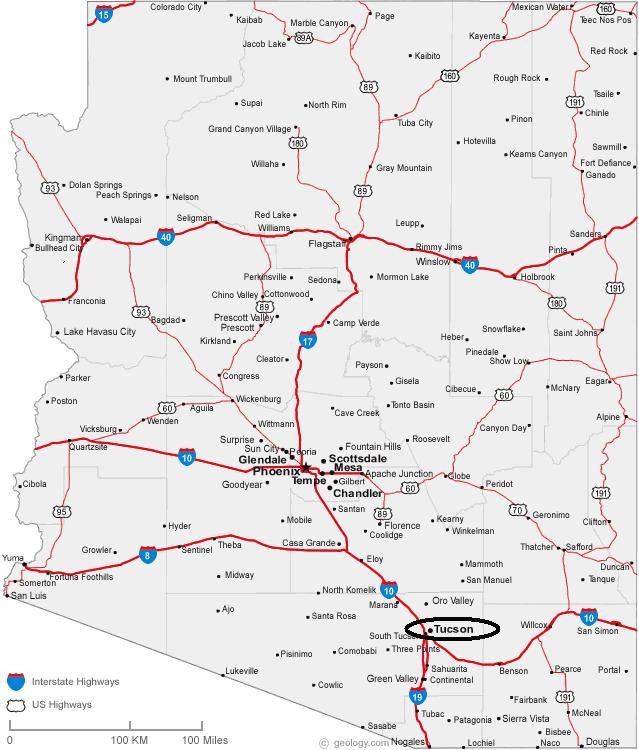 map of arizona