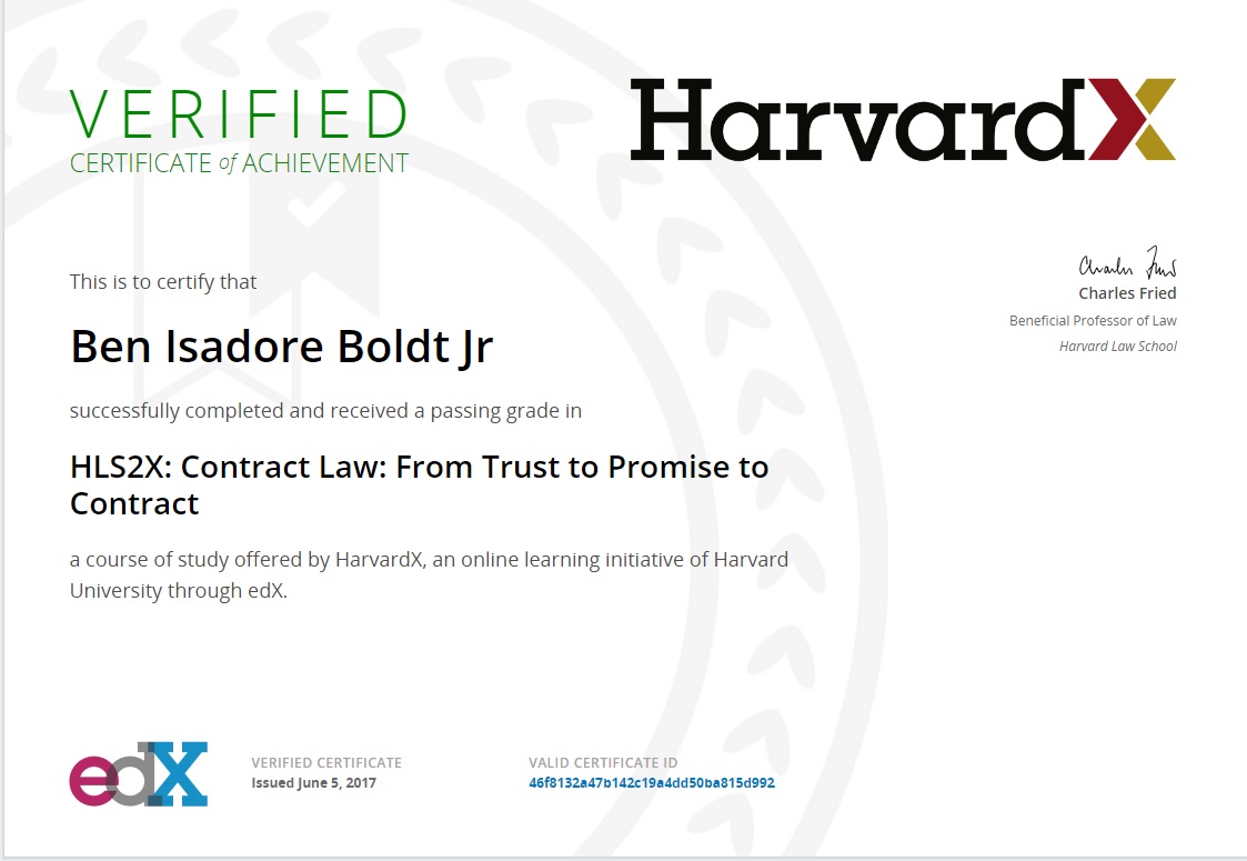 Ben Boldt Harvard law Class