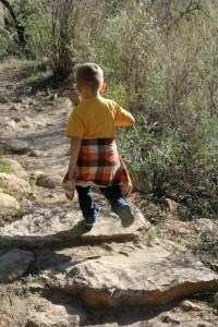 hiking in a desert environment