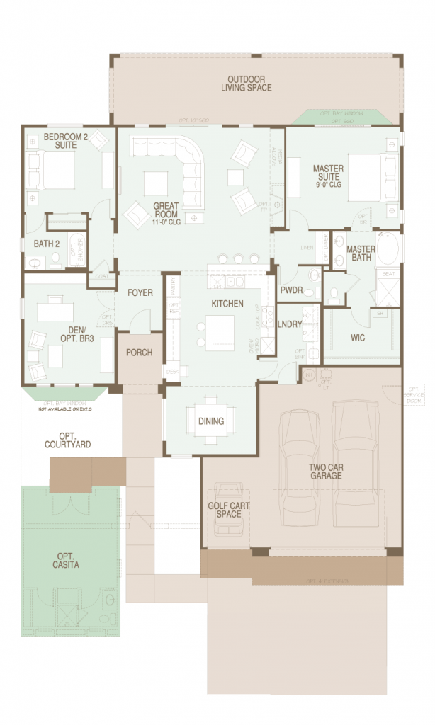 SADDLEBROOKE RANCH COVINA FLOOR PLAN At 2046 sf