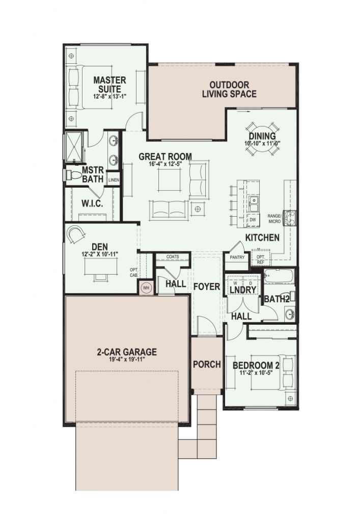 QUAIL CREEK CHOLLA FLOOR PLAN Has 1,399 SF