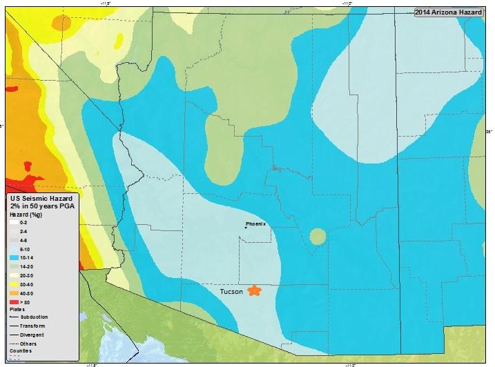 Natural Disasters In Arizona Seismic Map